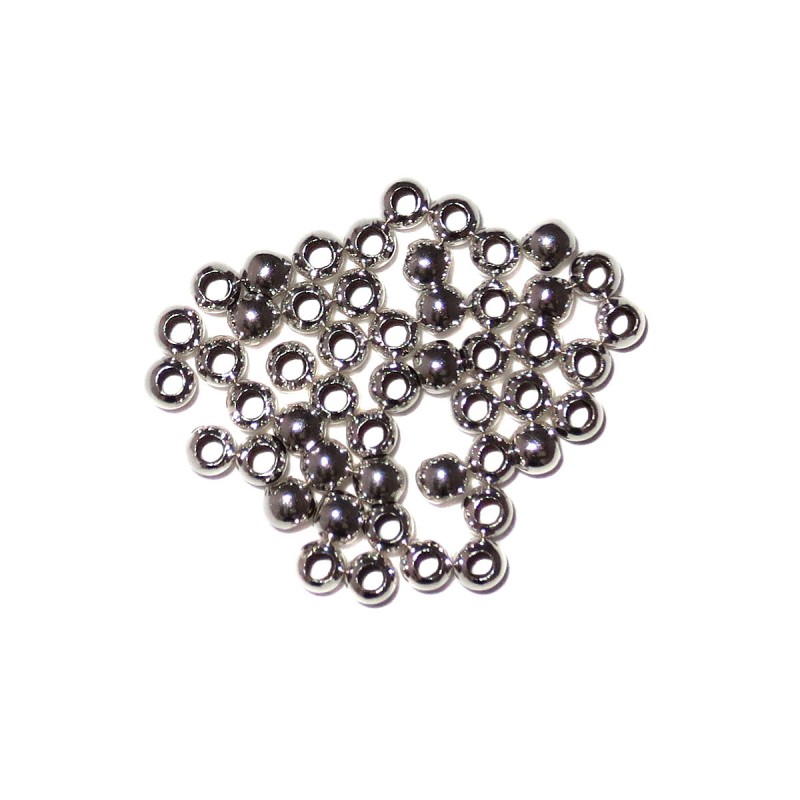 50 Silber-Kugeln Quetschkugel Perle rund 2,5 mm 925 Silber
