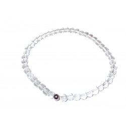 Bergkristall Perlen-Armband Kaschierkugel 925 Silber rhodiniert